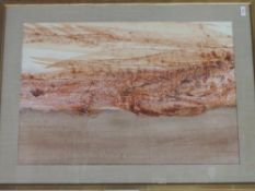 An oil painting, ripolin enamel, Sidney Nolan, Red desert- central Australia, NOT signed, 50 x 75cm,