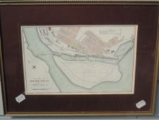 A map, Plan of The Barrow Docks, belonging to the Furness Railway Co, c19th, later coloured, 17 x