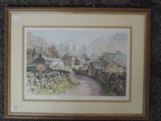 A Ltd Ed print, after Judy Boyes, Early Spring Hartsop, signed and num 64/850, 27 x 40cm, plus frame