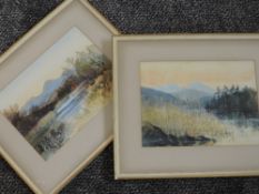 A pair of watercolours, Lakeland landscapes, indistinctly signed and dated 1959, each 19 x 25cm,