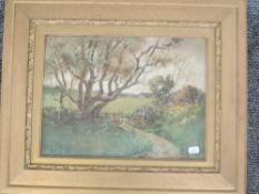 A watercolour, Tom Terris, country lane, signed and dated, 1899, 29 x 39cm, plus frame and glazed