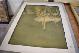 A print of two ballerinas after Degas