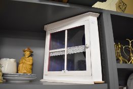 A small painted corner display case AF