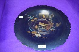 An English papier mache bowl circa 1880 with an asethetic Japanesque decoration