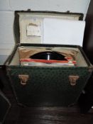 A box of 78 shellac records including swing, easy listening and more.