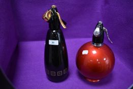 Two vintage mid century cocktail soda syphons