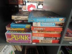 Twelve vintage games including Waddingtons Sorry, Formula 1, Cluedo and Monopoly, Parker