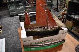 A hand built wooden Sail Boat named Excelsior FD 97 along with a part built wooden Boat named Master