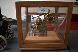 A well engineered German Stirling Technik style Live Steam Twin Cylinder Engine, missing name plate,