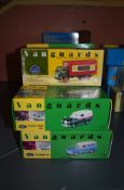 Seventeen Lledo & Corgi Vanguard diecast Vans & Wagons including Castrol, MEB, BOAC, SHELL etc,