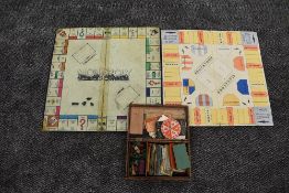 A 1930's Monopoly Board game having Patent Applied No 3796/36 on board and on some of the notes,
