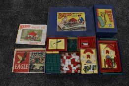 A vintage Bayko Building Set no 2 and a Bayko Converting Set 2X, both appear complete with inner