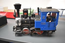 A Lehmann LGB G scale 0-4-0 Tank Engine 2, in blue and black with driver 2774
