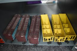 Six Bachmann G scale wagons, Peabody Short Line x3 and Geo.H.Hammond & Co Refrigerator x3