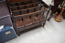 A reproduction Regency style Canterbury magazine rack