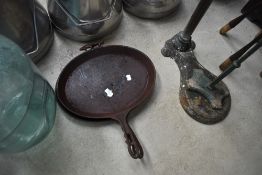 Two vintage cast iron skillet pans