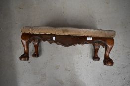 An early 20th Century stained frame footstool