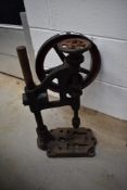 An antique cast pillar drill