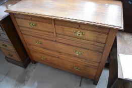 A late 19th Century chest of two over two drawers , width approx. 100cm, depth 46cm