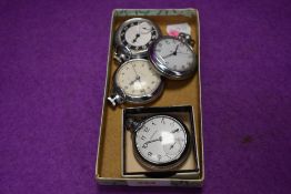 Four Ingersoll base metal top wound pocket watches