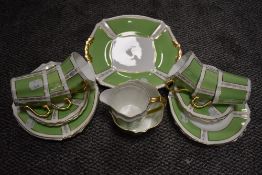 A collection of Sadler Rode Heath including cups and saucers, plates, sugar basin and jug.