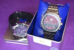 Two gent's fashion wrist watches by Pod