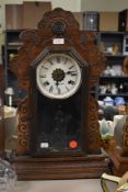 An early Ansonia Clock Co, America 8 day gingerbreaad clock
