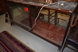 A large vintage glazed shop counter, approx 179 x 57 x 92cm