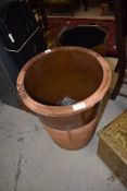 A large earthen ware pot/ egg crock having handles to sides