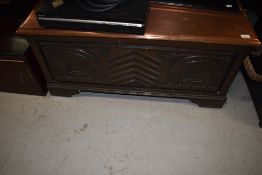 An early to mid 20th century copper topped priory style bedding box or chest