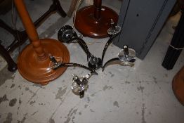 A chrome and glass ceiling light