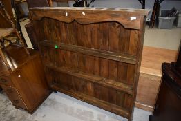 A stained frame delft rack