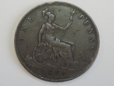 A Queen Victoria Bun Head 1894 Bronze Penny