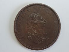 A George III 1805 Half Penny Pattern Restrike, obverse side GEORGIUS III.D..G.REX., reverse, BRITAN