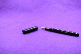 A Mabie Todd & Co Blackbird Self filler Leverfill fountain pen, in BHR a Blackbird nib. Approx 14.