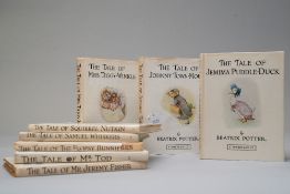 A collection of eight Beatrix potter childrens books included are the tale of Johnny town mouse,