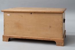 A 19th Century stripped pine blanket box , approx dimensions 97 x 54 x 49cm, on bracket feet, top