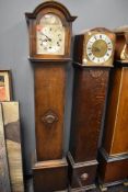 Two long case grandmother clocks including Tempus Fugit and oak cased