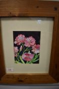 A watercolour C E Longland, Oleander still life, signed and dated (19)99, 17 x 13cm, plus frame