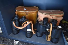 Two sets of binoculars including Horizon 7x50 and Chiyoko 10x50 both having leather cases