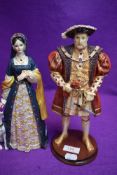 Two figure studies by Regency Fine Arts including King Henry 8th and Katherine Howard