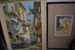 A Ltd Ed print, after A L Simpson, Tangiers, num 63/100, signed, 22 x 16cm, plus frame and glazed,