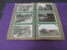 A collection of vintage Postcards in album including Glamour, Real Photo Cards, Military, Mill