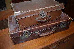 Two vintage suitcases