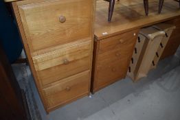 A Scandinavian home office desk and filing cabinet, by Treske , in golden oak finish