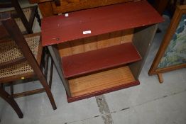 A painted part pine low bookshelf, width approx. 59cm