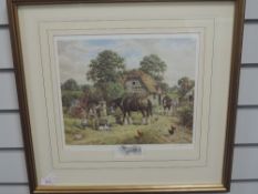 A pair of prints, after J L Chapman, bucolic countryside, signed, each 30 x 30cm, plus frame and