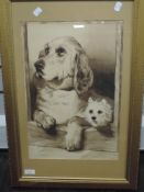 A sepia watercolour, forlorn days, indistinctly signed 44 x 29cm, plus frame and glazed