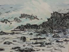 A watercolour, Tom Dearden, Minorca seascape, signed and dated 1988, and attributed verso, 18 x