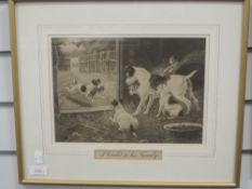 A pair of prints, A Credit and A Disgrace to his family, dog interest, each 23 x 30cm, plus frame